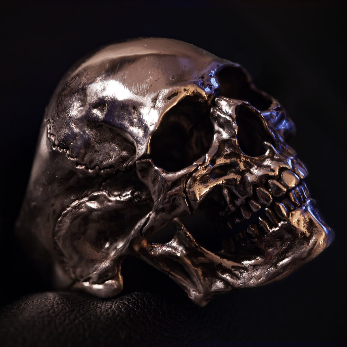 Scvle Ring Sterling Silver Highpolished Skullring – BookofAlchemy